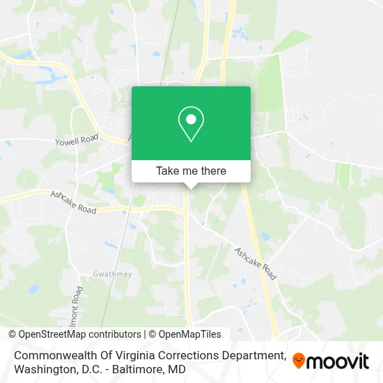 Commonwealth Of Virginia Corrections Department map