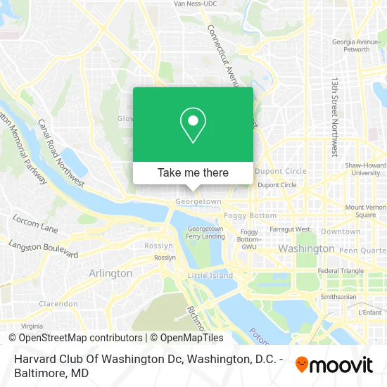Harvard Club Of Washington Dc map