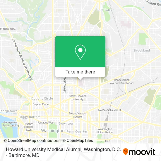 Howard University Medical Alumni map