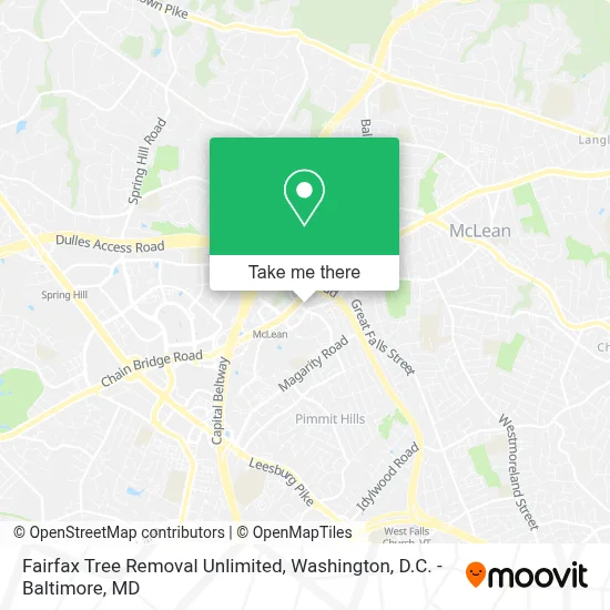 Fairfax Tree Removal Unlimited map