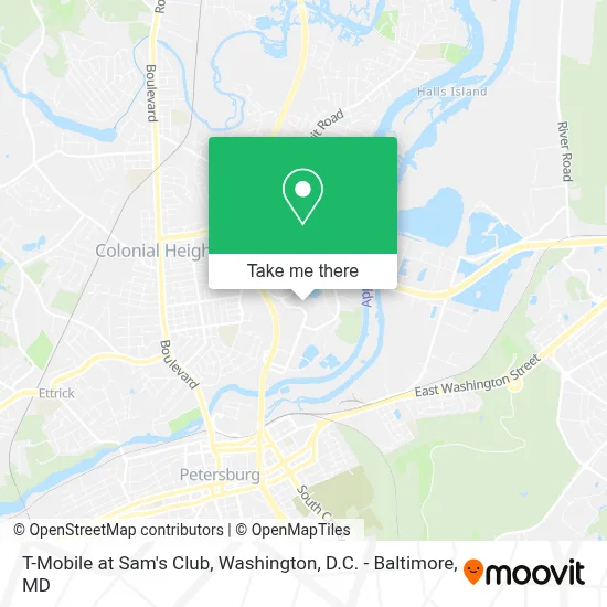 T-Mobile at Sam's Club map