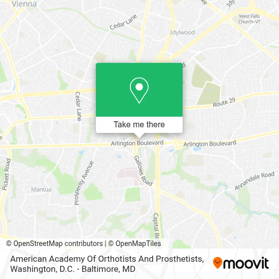 American Academy Of Orthotists And Prosthetists map