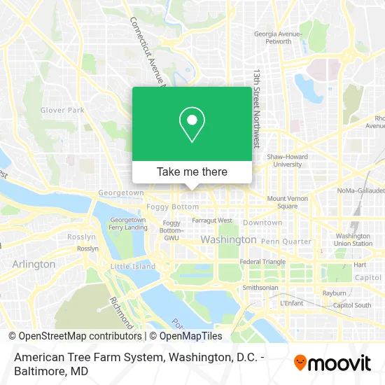 Mapa de American Tree Farm System