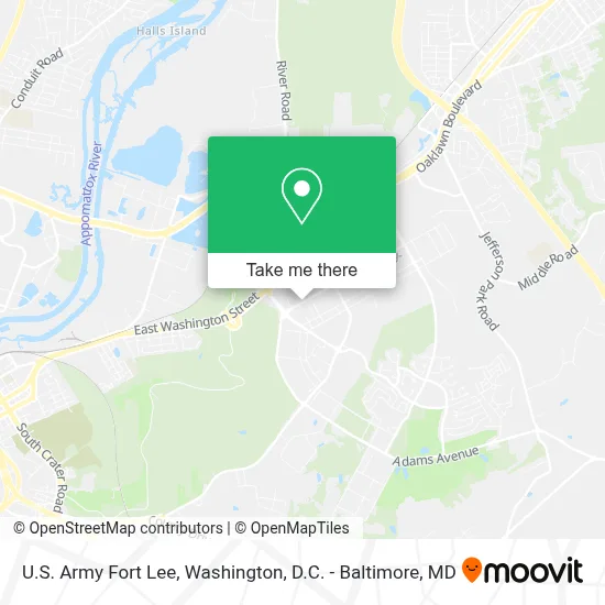 U.S. Army Fort Lee map