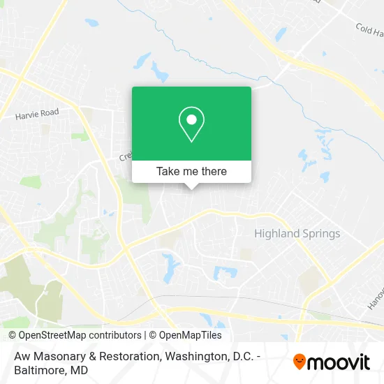 Aw Masonary & Restoration map