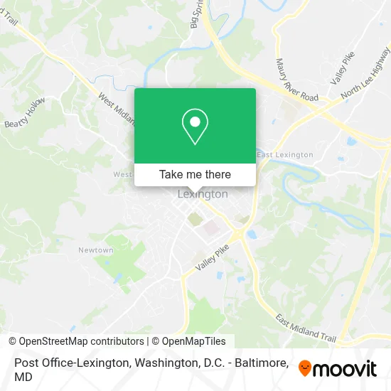 Post Office-Lexington map