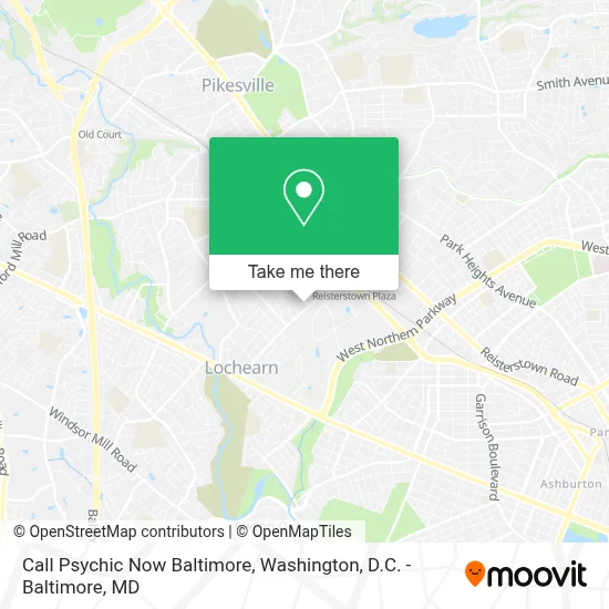 Call Psychic Now Baltimore map