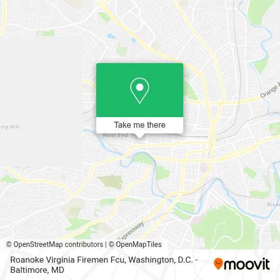 Roanoke Virginia Firemen Fcu map