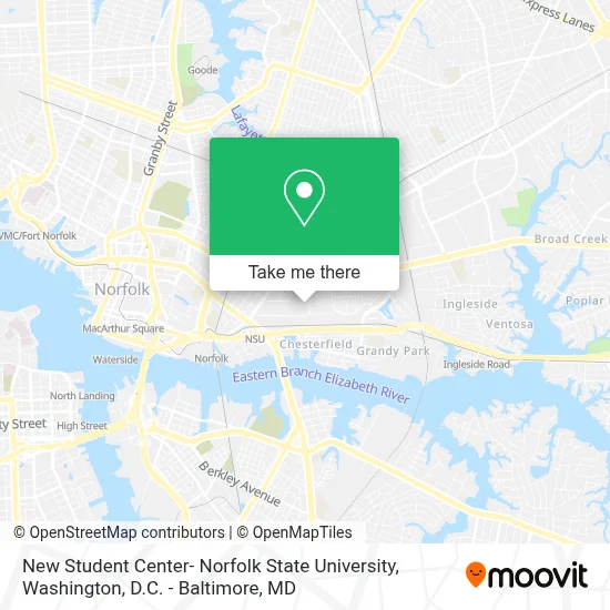 New Student Center- Norfolk State University map