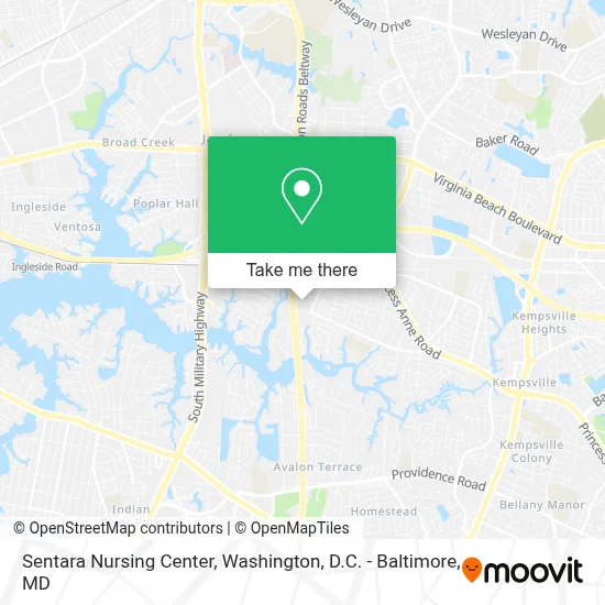 Sentara Nursing Center map