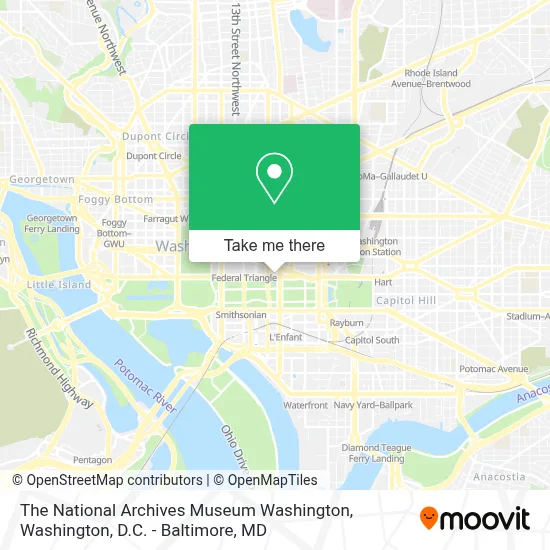 The National Archives Museum Washington map