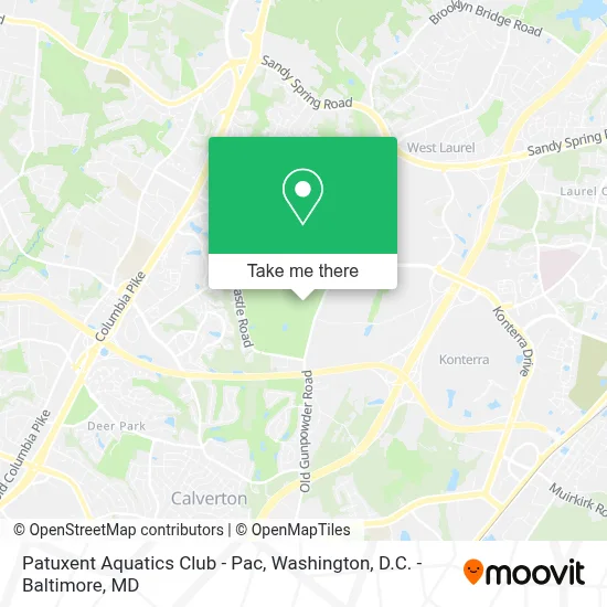 Patuxent Aquatics Club - Pac map
