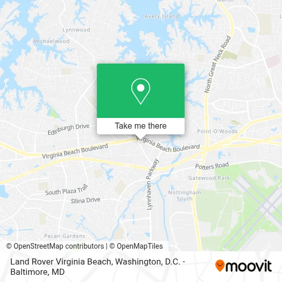 Land Rover Virginia Beach map