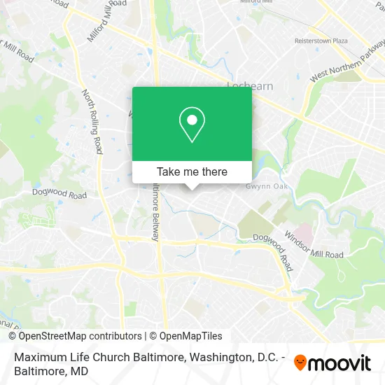 Maximum Life Church Baltimore map