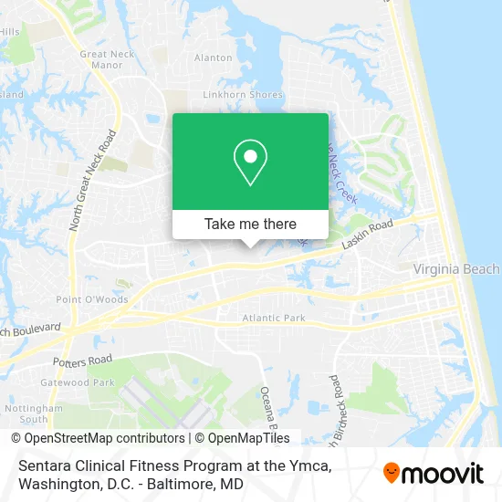 Sentara Clinical Fitness Program at the Ymca map