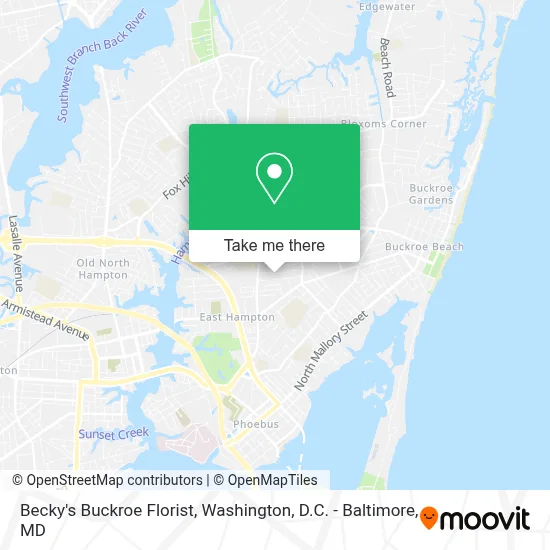 Becky's Buckroe Florist map