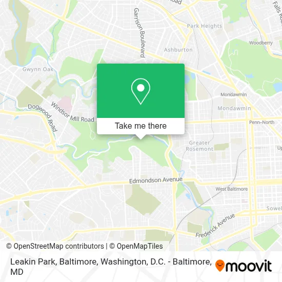 Leakin Park, Baltimore map