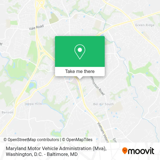 Maryland Motor Vehicle Administration (Mva) map