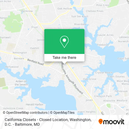California Closets - Closed Location map