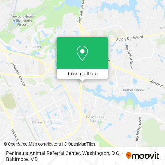 Peninsula Animal Referral Center map