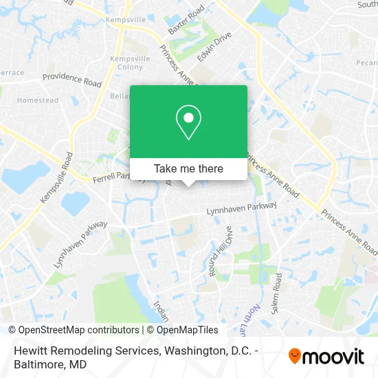Hewitt Remodeling Services map