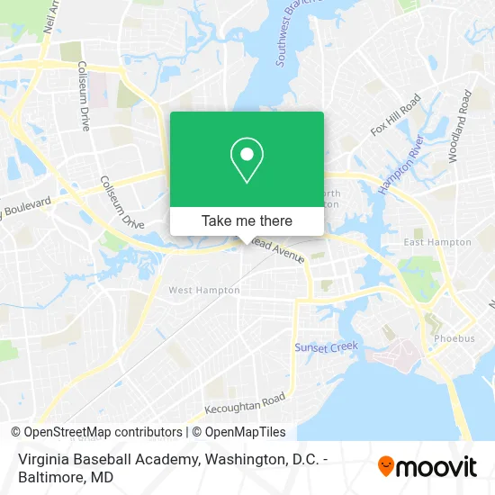 Virginia Baseball Academy map