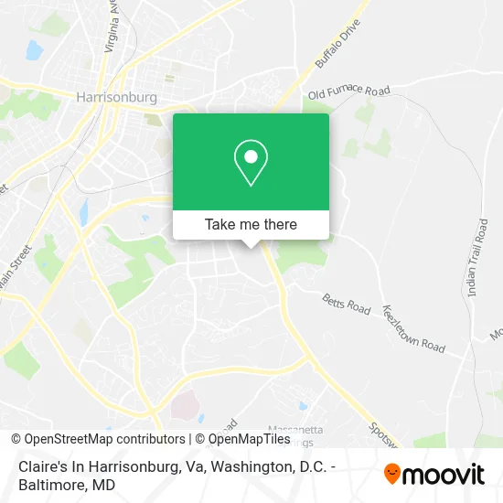 Claire's In Harrisonburg, Va map
