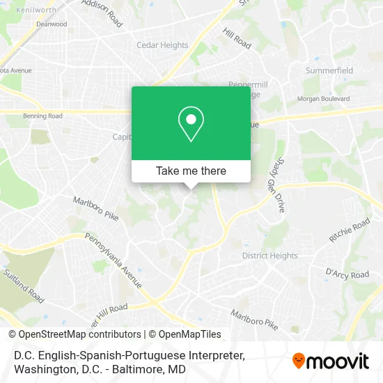 D.C. English-Spanish-Portuguese Interpreter map