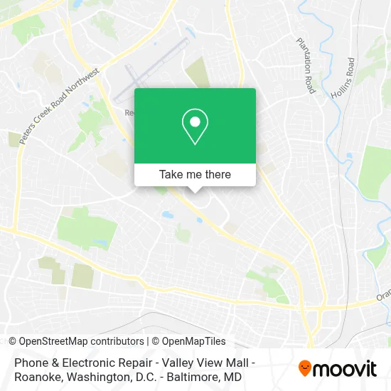 Phone & Electronic Repair - Valley View Mall - Roanoke map
