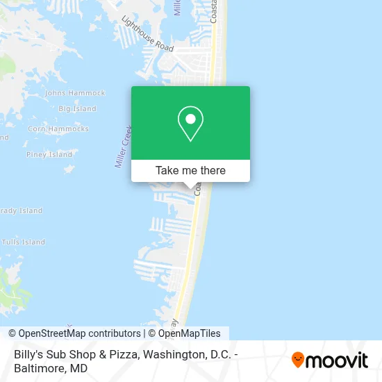 Billy's Sub Shop & Pizza map