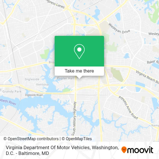 Virginia Department Of Motor Vehicles map