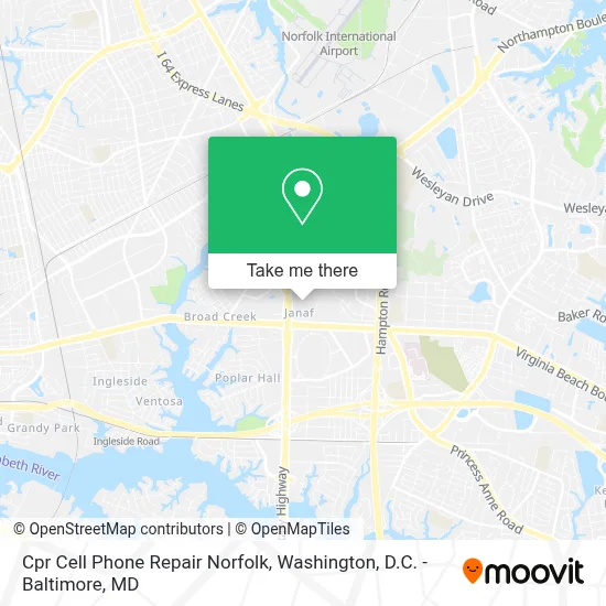 Cpr Cell Phone Repair Norfolk map