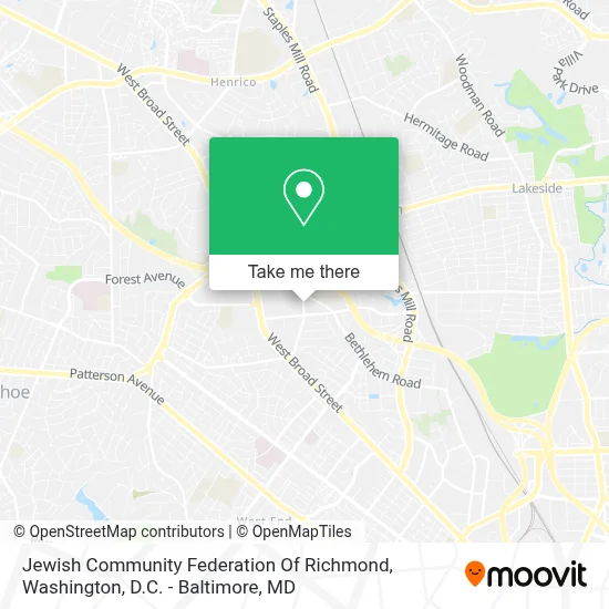 Jewish Community Federation Of Richmond map