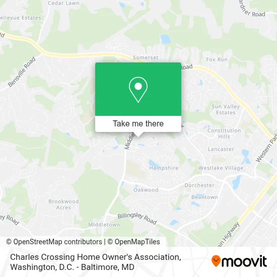 Charles Crossing Home Owner's Association map