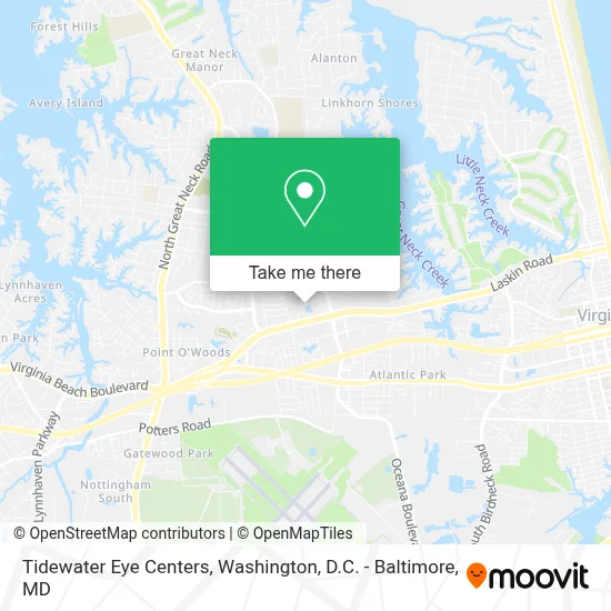Tidewater Eye Centers map