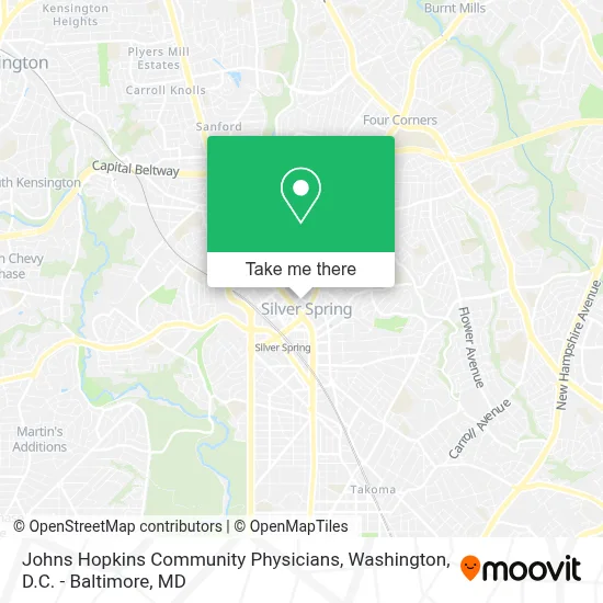 Johns Hopkins Community Physicians map