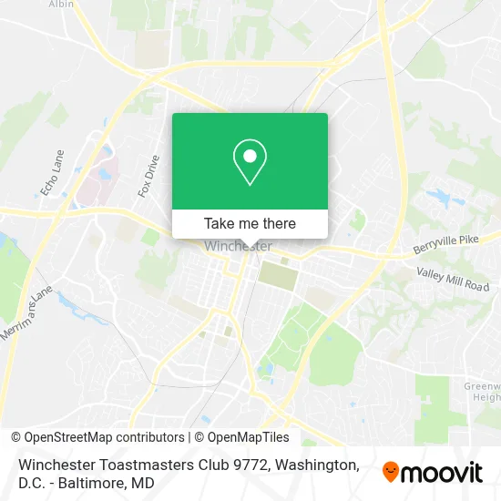 Winchester Toastmasters Club 9772 map