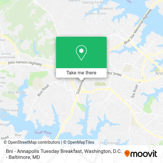 Bni - Annapolis Tuesday Breakfast map
