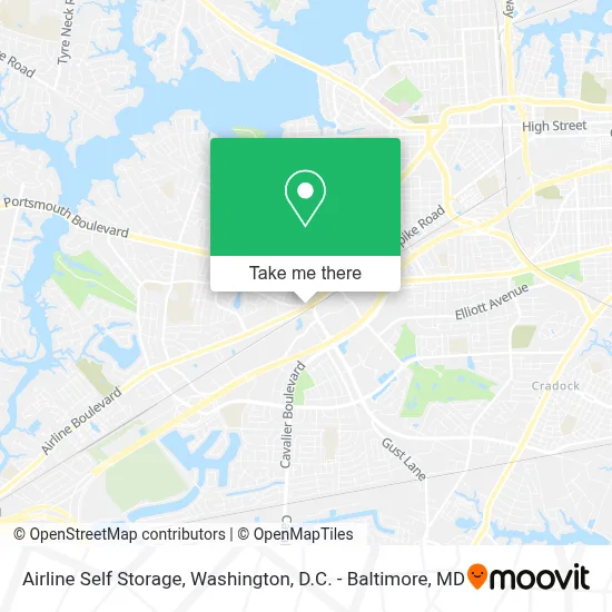 Airline Self Storage map