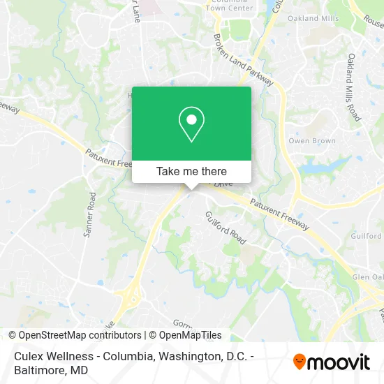 Culex Wellness - Columbia map