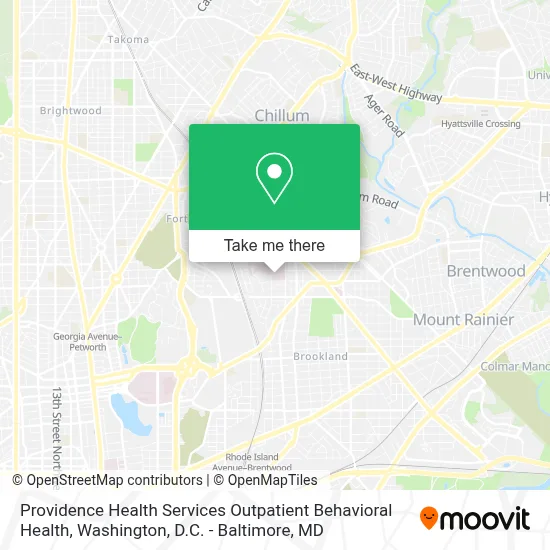 Providence Health Services Outpatient Behavioral Health map