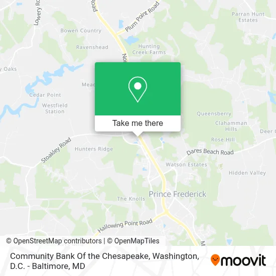 Community Bank Of the Chesapeake map