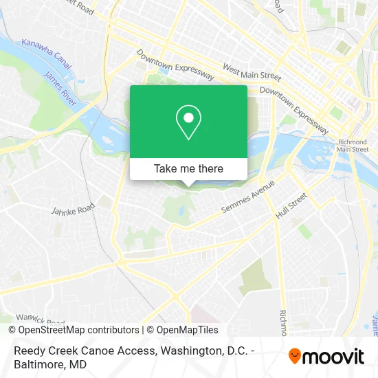 Reedy Creek Canoe Access map