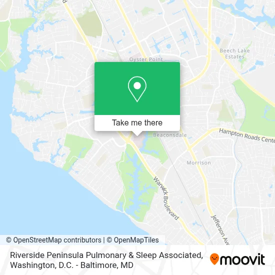 Riverside Peninsula Pulmonary & Sleep Associated map