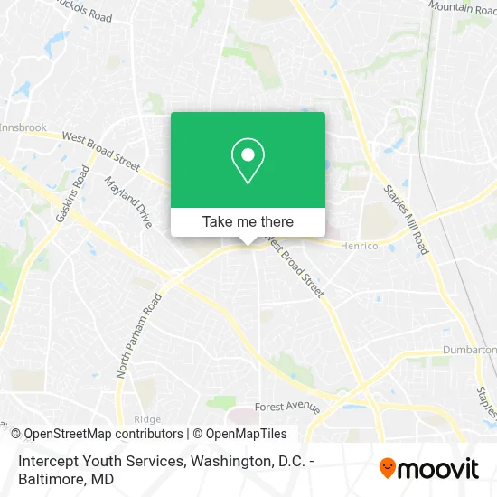 Intercept Youth Services map