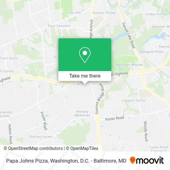 Papa Johns Pizza map