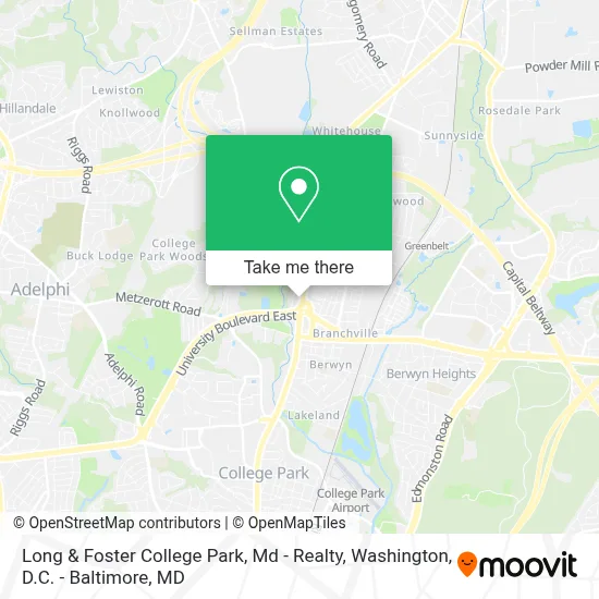 Long & Foster College Park, Md - Realty map