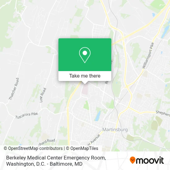 Berkeley Medical Center Emergency Room map