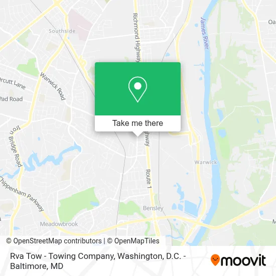 Rva Tow - Towing Company map