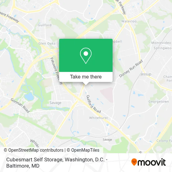 Cubesmart Self Storage map